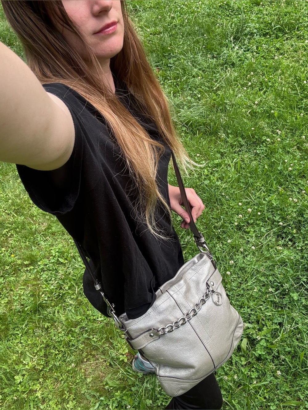Coach Leather Chain Accent Crossbody Bag - Picture 4 of 17